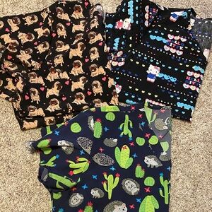 Women’s scrub tops 2 Valentine’s Day 1 fun print